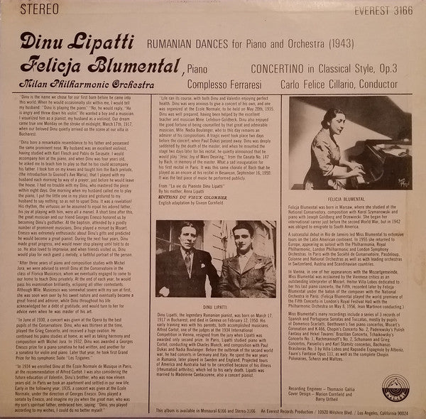 Release: Roumanian Dances 1943 / Concertino In Classical Style Op 3-Vinyl-US-None-3166-10100460