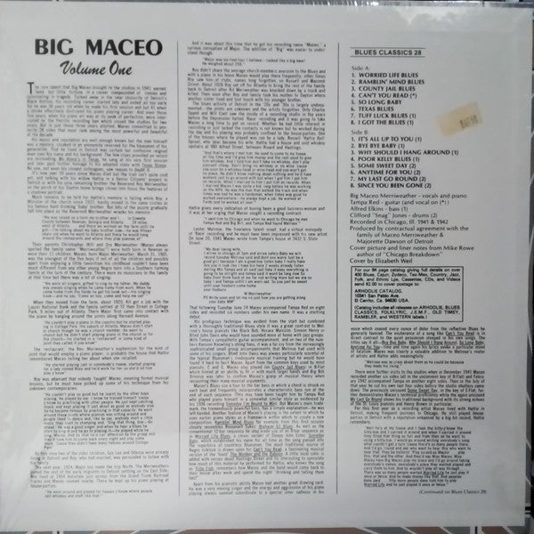 Master Release: The King Of Chicago Blues Piano Volume One by Big Maceo