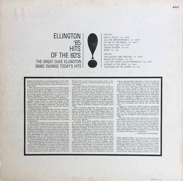 Release: Ellington '65 (Hits Of The 60's)-Vinyl-US-1964-R-6122-13838616