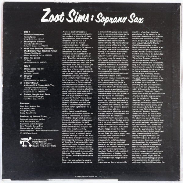 Release: Soprano Sax-Vinyl-Japan-1976-MTF 1052-15003767