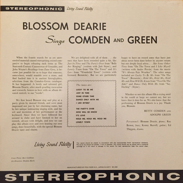 Release: Sings Comden And Green-Vinyl-Japan-1983-23MJ 3265-10223947