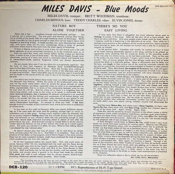 Release: Blue Moods-Vinyl-US-1983-OJC-043, DEB-120-15530090