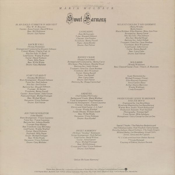 Release: Sweet Harmony-Vinyl-US-1976-MS 2235-10472784