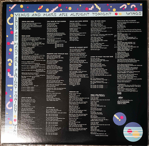 Release: Venus And Mars-Vinyl-Japan-1978-EPS-80236-32461482