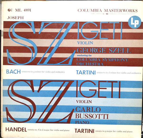 Master Release: Concerto In G Minor For Violin And Orchestra / Concerto In D Minor For Violin And Orchestra / Sonata No 4 In D Major For Violin And Piano / Sonata No 4 In D Major For Violin And Piano by Joseph Szigeti