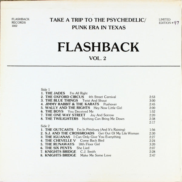 Release: Flashback Volume 2-Vinyl-US-None-FR 1002, 1002-15587075