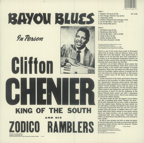 Release: Bayou Blues-Vinyl-US-None-SP 2139-23863820