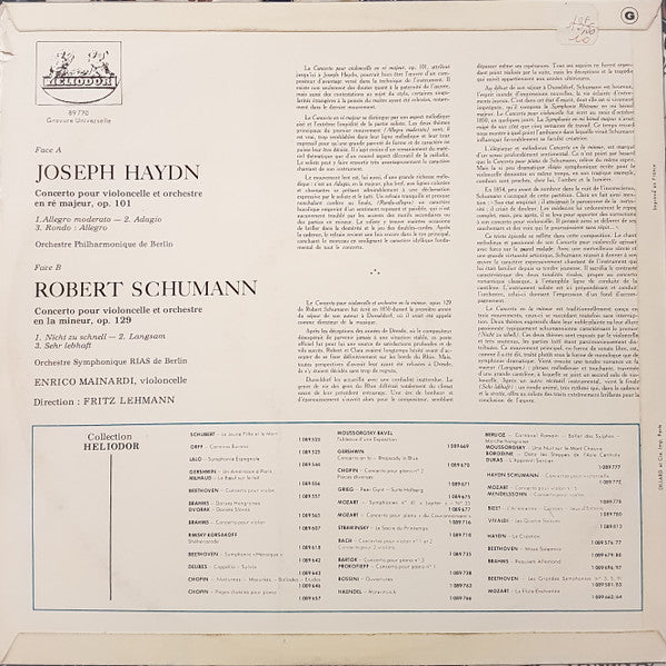 J. Haydn, Schumann - Concertos Pour Violoncelle Et Orchestre