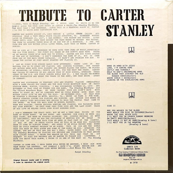 An Empty Mansion - In Memory Of Carter Stanley