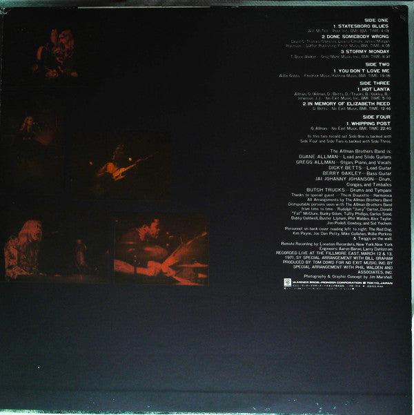The Allman Brothers Band At Fillmore East
