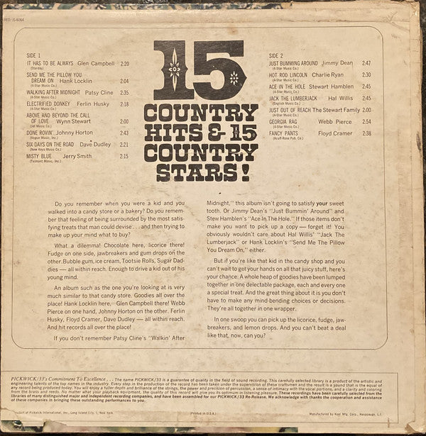 Release: 15 Country Hits & 15 Country Stars-Vinyl-US-1968-JS-6064-27815115
