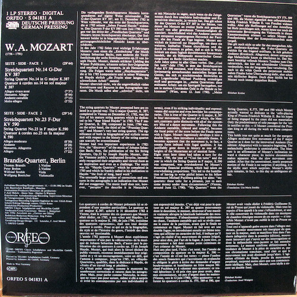 Master Release: Streichquartette G-Dur KV 387, F-Dur K590 by Wolfgang Amadeus Mozart