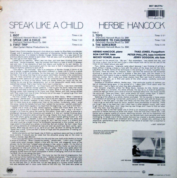 Release: Speak Like A Child-Vinyl-Canada-1985-BST 84279-22807442