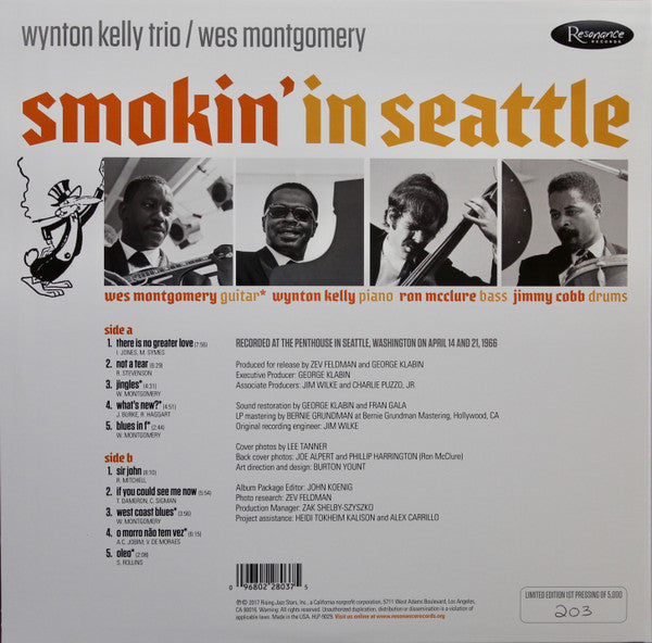 Master Release: Smokin' In Seattle Live At The Penthouse  by Wynton Kelly Trio