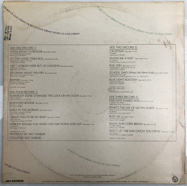 Release: The Best Of Louis Jordan-Vinyl-Philippines-1975-MCA-5512-9-11089787