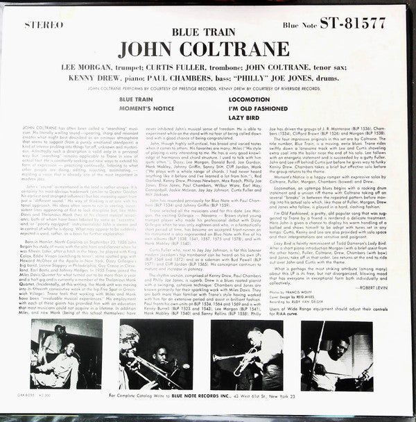 Release: Blue Train-Vinyl-Japan-1978-GXK 8055, BST 81577-27083205