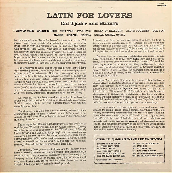 Master Release: Latin For Lovers by Cal Tjader