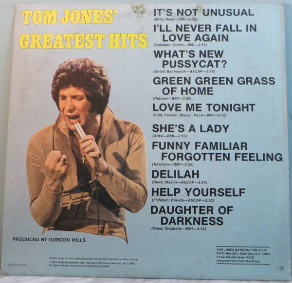 Release: Tom Jones' Greatest Hits-Vinyl-US-1974-XPAS 71062, XPAS 71062-16138048