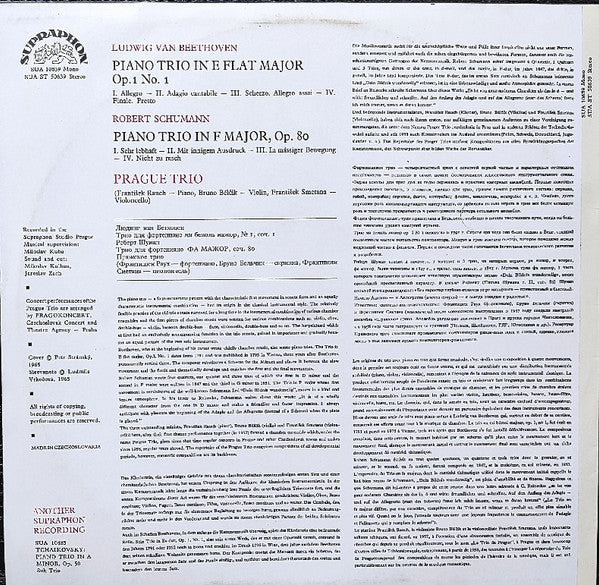 Master Release: Piano Trio In E Flat Major, Op. 1 / Piano Trio In F Major, Op. 80 by Ludwig van Beethoven