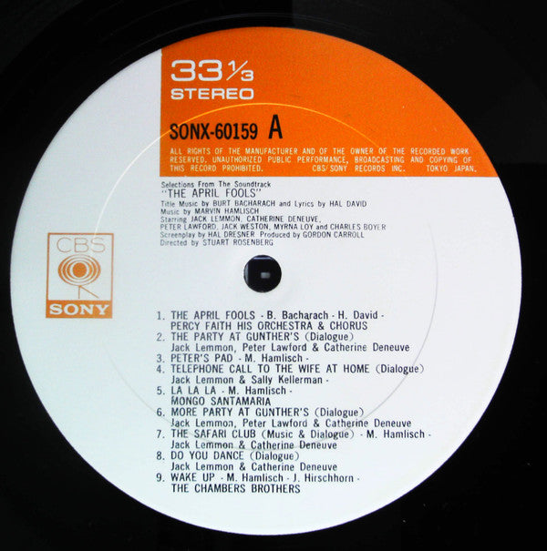 Release: The April Fools: Selections From The Soundtrack-Vinyl-Japan-1970-SONX 60159-15729257