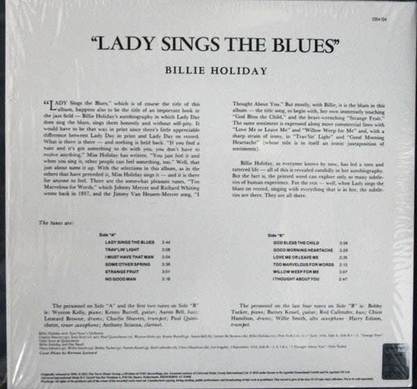 Release: Lady Sings The Blues-Vinyl-UK-2018-2304 124-12521830