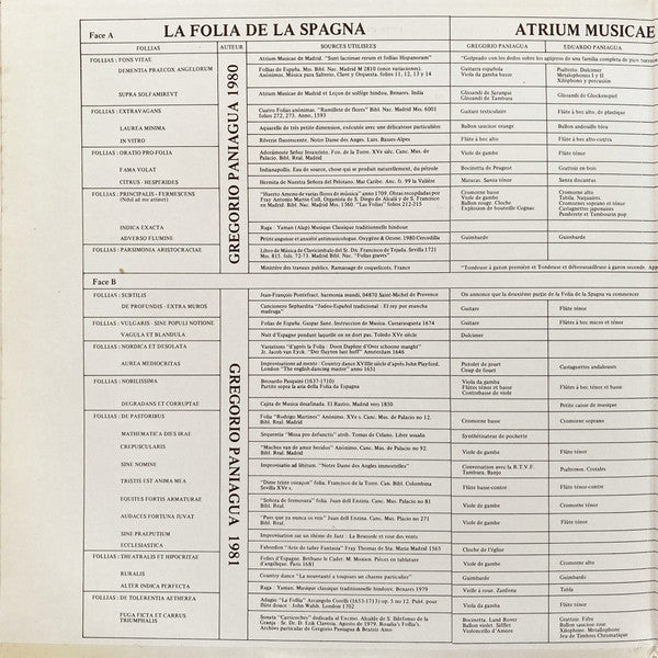 Release: La Folia-Vinyl-France-None-HM 1050, HM 1050-21409063