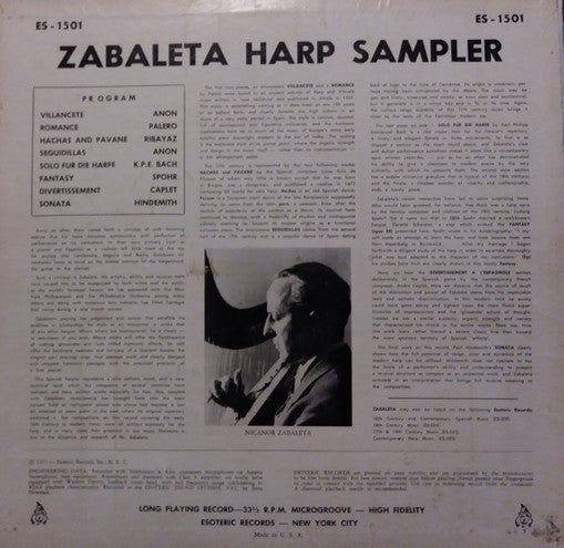 Release: Harp Sampler-Vinyl-US-1957-CPT-1501, ES-1501-10774922