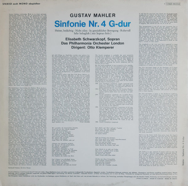 Release: Symphony No. 4-Vinyl-Germany-None-1 C063-00553, 1C 063-00 553-12969572