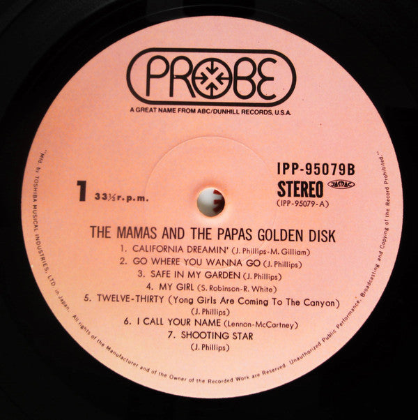 Release: The Mamas & The Papas Golden Disk-Vinyl-Japan-None-IPP-95079B-19131238