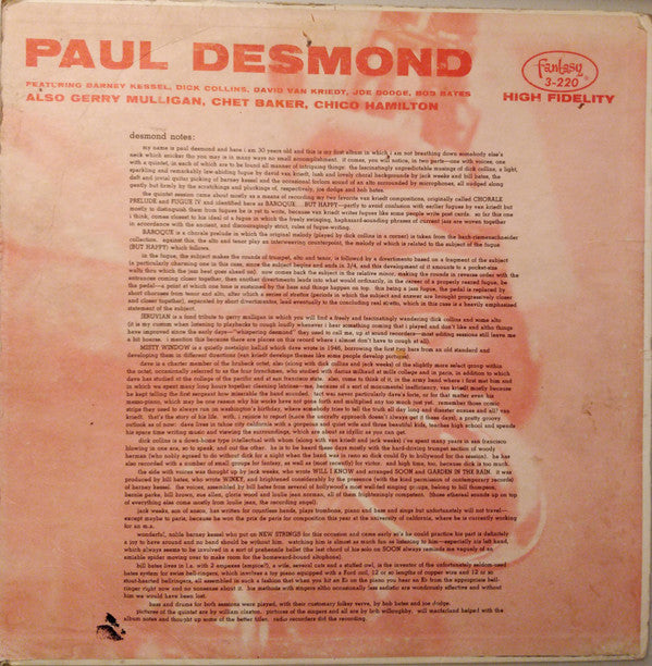 Master Release: Gerry Mulligan / Paul Desmond by Gerry Mulligan Quartet