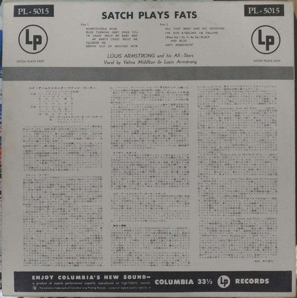 Release: Satch Plays Fats: A Tribute To The Immortal Fats Waller By Louis Armstrong And His All-Stars-Vinyl-Japan-1956-PL-5015-12168341