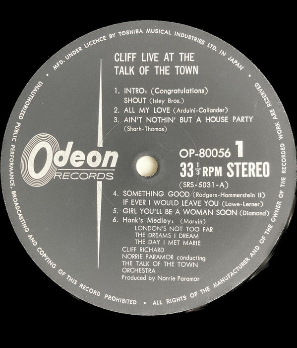 Cliff Live At The Talk Of The Town