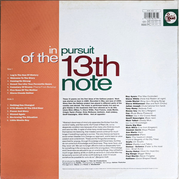 Release: In Pursuit Of The 13th Note-Vinyl-Europe-1991-848 493-1-39316