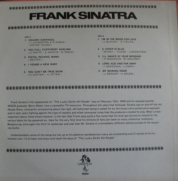 Release: Frank Sinatra-Vinyl-US-None-CLP-5003, 5003-4384985