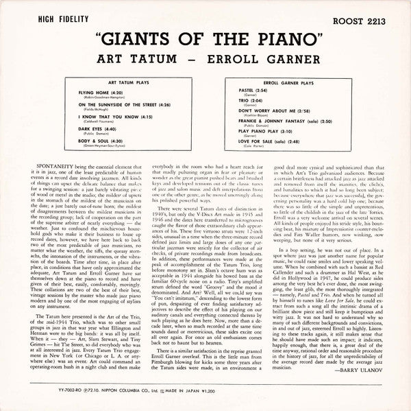 Master Release: Giants Of The Piano by Art Tatum