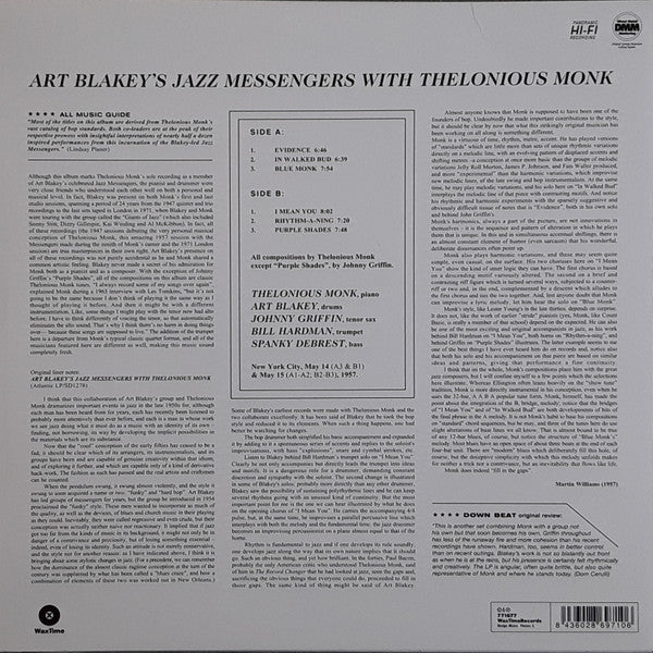 Release: Art Blakey's Jazz Messengers With Thelonious Monk-Vinyl-Europe-2010-771677-2683250