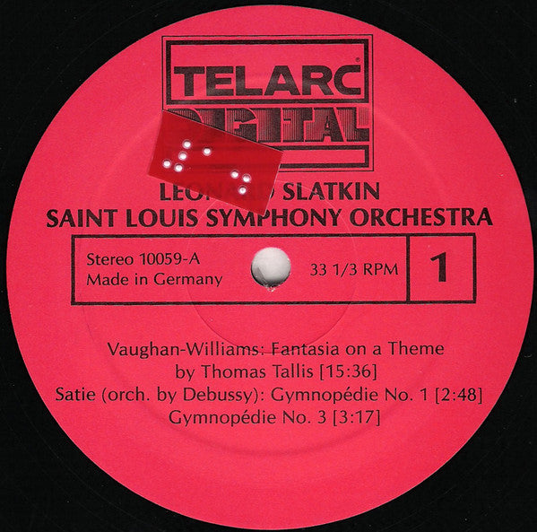 Master Release: Fantasia On A Theme By Thomas Tallis, Adagio For Strings, Irish Tune From County Derry, Pavane, Gymnopedies Nos.1 And 3 by Ralph Vaughan Williams