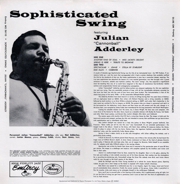 Master Release: Sophisticated Swing by Cannonball Adderley