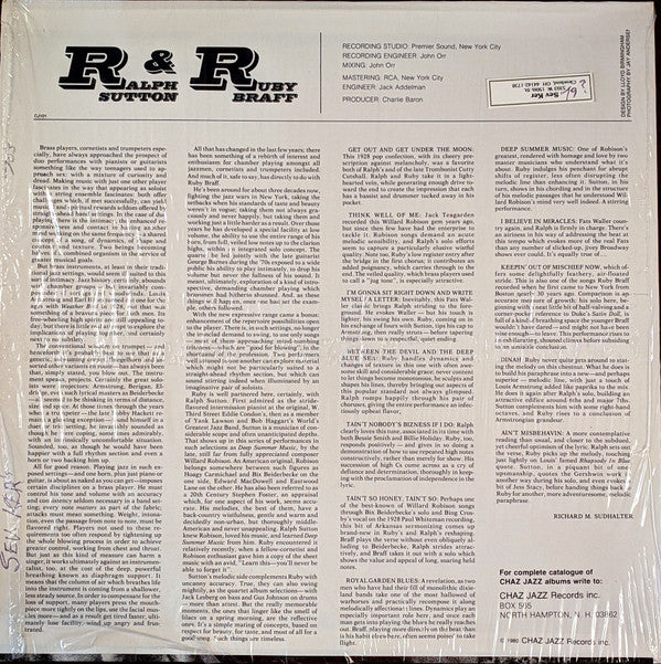Release: Ralph & Ruby Duet-Vinyl-US-1980-CJ101-6981674