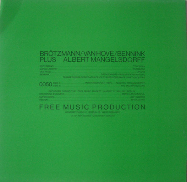 Master Release: The End by Brötzmann / Van Hove / Bennink