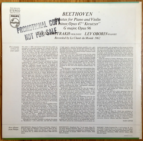 Release: Sonatas For Piano And Violin Op.47 (Kreutzer) & Op.96-Vinyl-US-1962-PHS900-031, PHS 900-031-8401823