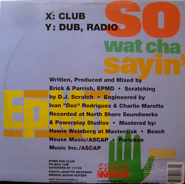 Release: So Wat Cha Sayin'-Vinyl-US-1998-FRE-80133-1149214