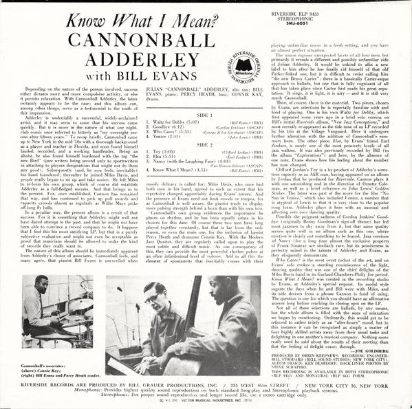 Master Release: Know What I Mean? by Cannonball Adderley