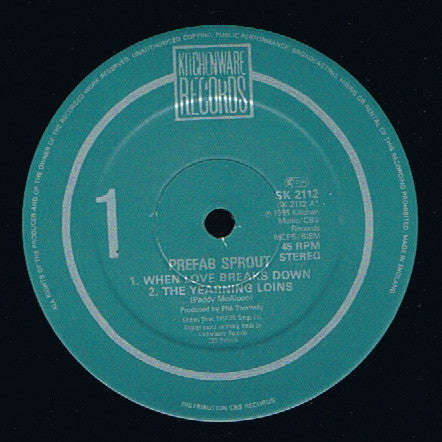Release: When Love Breaks Down-Vinyl-UK-1985-SK 2112-1588268