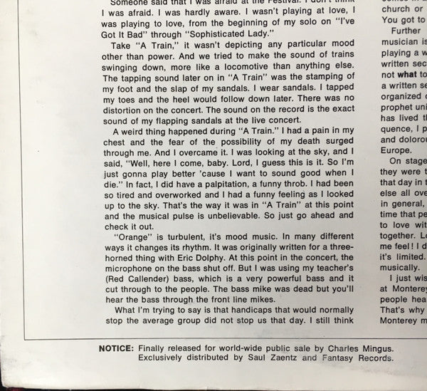 Mingus At Monterey