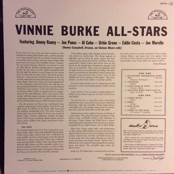 Release: The Vinnie Burke All-Stars-Vinyl-Spain-1987-254797-1-5121665