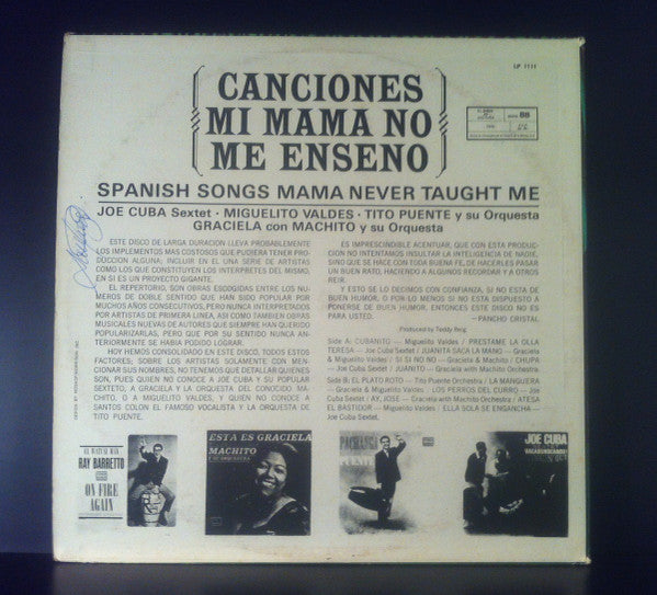 Master Release: Canciones Mi Mama No Me Enseno (Spanish Songs Mama Never Taught Me)  by Joe Cuba Sextet