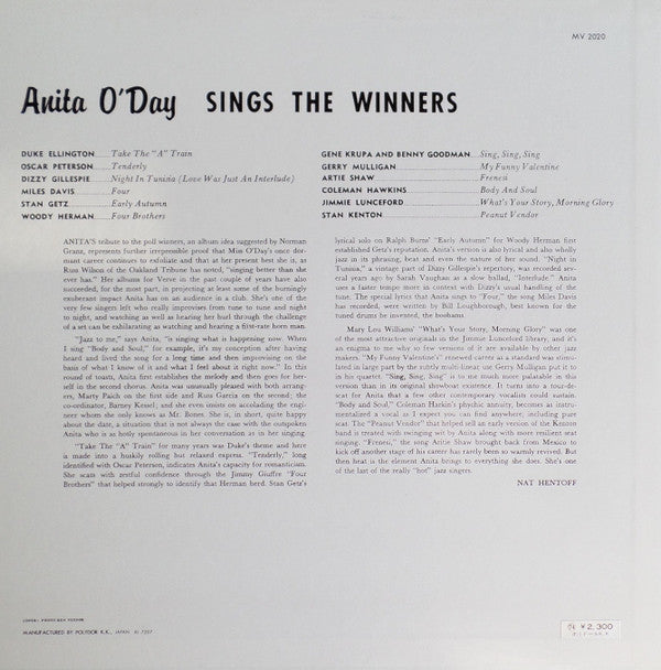 Anita O'Day Sings The Winners