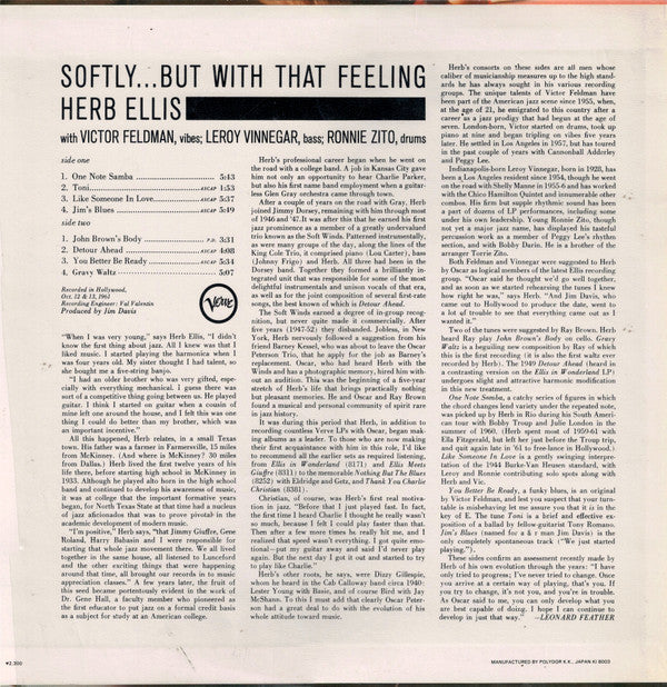 Release: Softly... But With That Feeling-Vinyl-Japan-1980-MV 2674-4985763