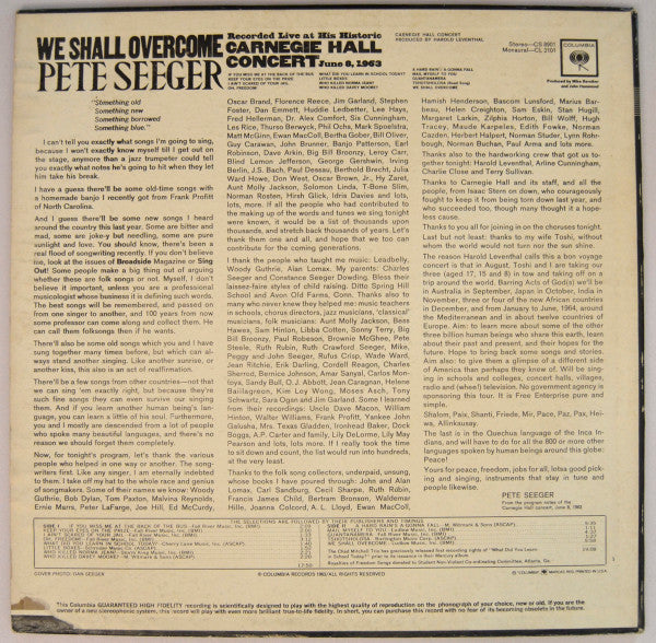 Release: We Shall Overcome-Vinyl-US-1963-CL 2101-2377404